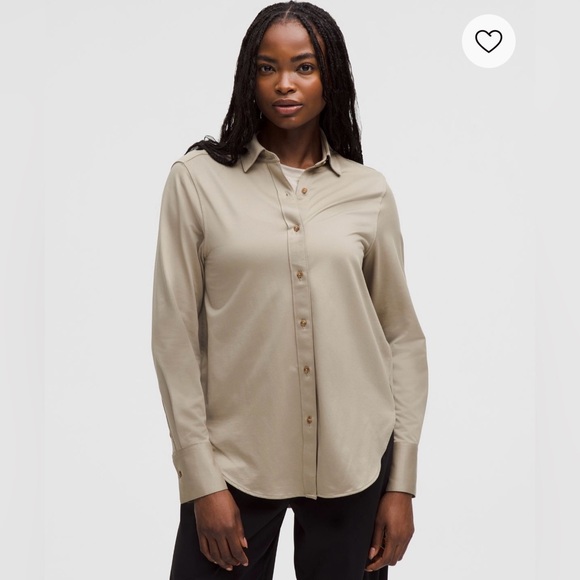 lululemon Knit Relaxed-Fit Overshirt SZ Medium Sheer Oak NWT - Picture 1 of 5